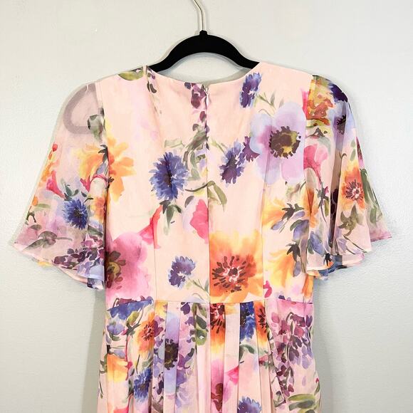 Adrianna Pappell Women's Floral Print Surplice V Neck Long Wrap Dress Size 6 NWT - Picture 4 of 10